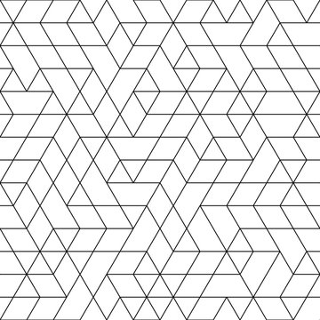 Seamless black and white background for your designs. Modern vector ornament. Geometric abstract pattern
