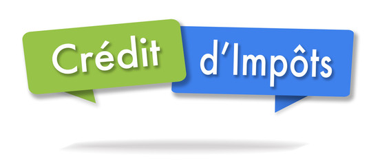 Tax credit illustration in two colored bubbles