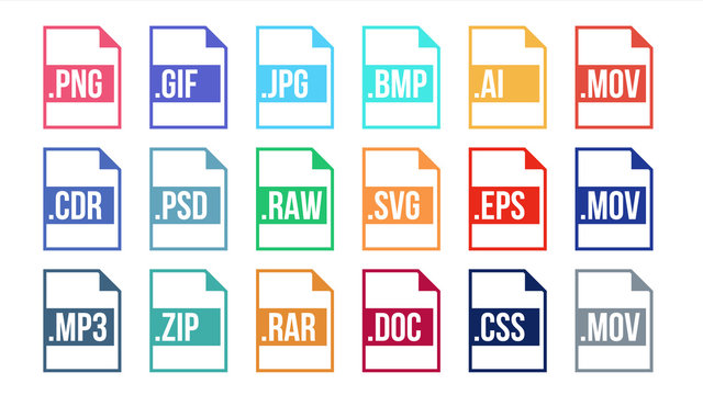 Format File Vector. Pictures Pictogram File Formats Icon. Extension Element. Flat Isolated Illustration