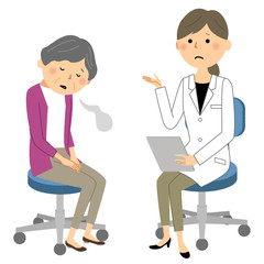 白衣の女性　問診　診察