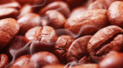 Kaffeebohnen Nahaufnahme, Kaffeerösterei