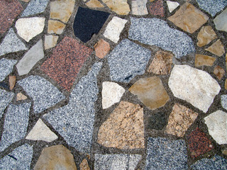 Stone crazy paving floor. Beautiful assortment of stones.