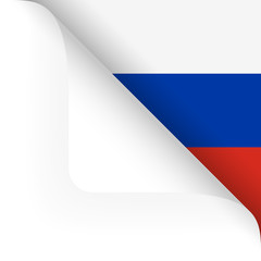 paper corner turned with russian flag