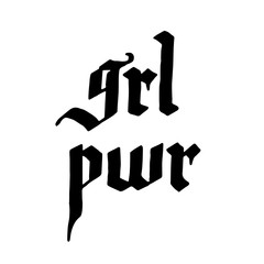 GRL PWR minimalistic hand drawn lettering isolated on white background.