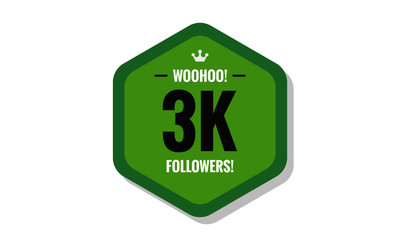 Woohoo 3K Followers Sticker for Social Media Page or Profile Post