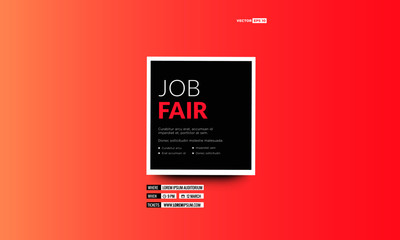 Job Fair Poster Template with Time Date Venue and Ticket Purchase Details
