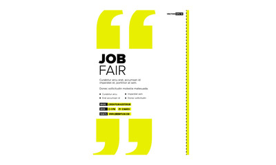 Job Fair Poster Template with Time Date Venue and Ticket Purchase Details
