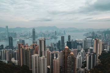 Fototapeta na wymiar Hong Kong skyline from Victoria peak