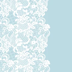Rolgordijnen Seamless lace border. Invitation card. © comotomo