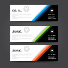 set of clean banner template or header web design for brouchure and flyer
