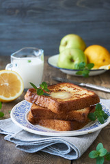 French toast with butter on a plate