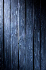 Carpentry template with blue wooden planks