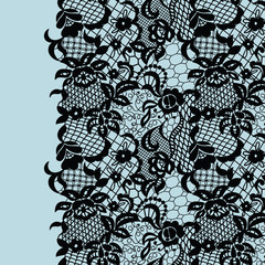 Seamless lace border. Invitation card.