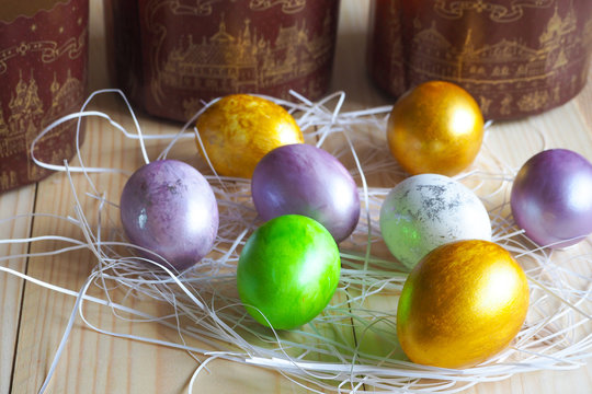Color eggs for holiday easter, background

