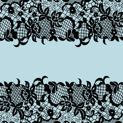 Seamless lace border. Invitation card.