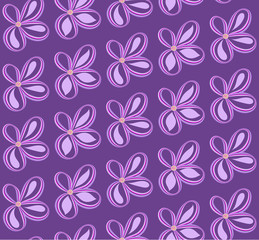 Seamless vector floral pattern with decorative flowers on a ultra violet background 
