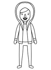 young man with winter clothes