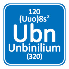 Periodic table element unbinilium icon.