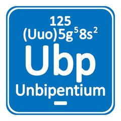 Periodic table element unbipentium icon.