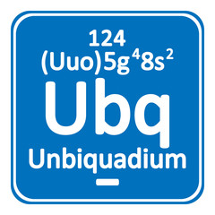 Periodic table element unbinilium icon.