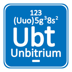 Periodic table element unbitrium icon.