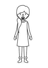 young woman with winter clothes