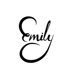 Personal name Emily. Vector handwritten calligraphy set.