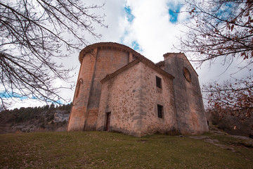 Hermitage of San Bartolome in Canyon Rio Lobos in Ucero Soria Spain