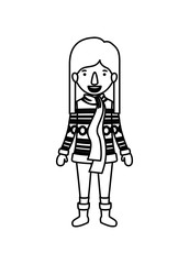 little girl with winter clothes and scarf