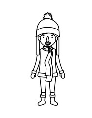 little girl with winter clothes hat and scarf