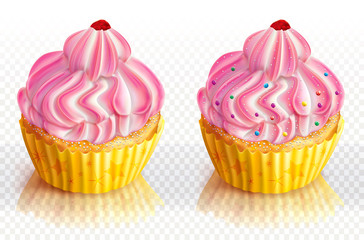 Two pink cupcake