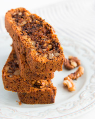 Bit vegan lenten carrot cake striped tablecloth