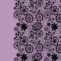 Seamless lace border. Invitation card.