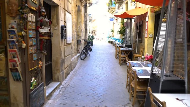 Typical old street,  Italy, Sicily  Ortigia Island, Syracuse