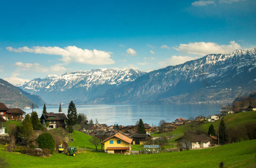 Obraz premium Beautiful view to Lake Lucerne