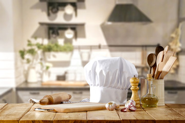 table background and cook hat 