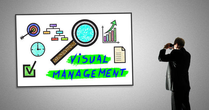 Visual management concept on a whiteboard