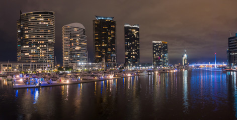 Melbourne Dockland area at night