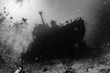 Ship Wreck in maldives indian ocean