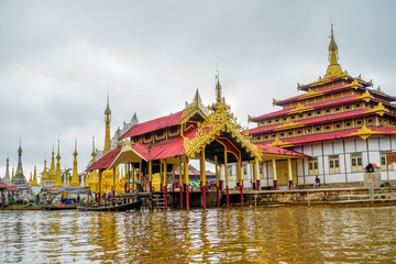 Buddhist Temple Building at Inle Lake in Myanmar (Burma)