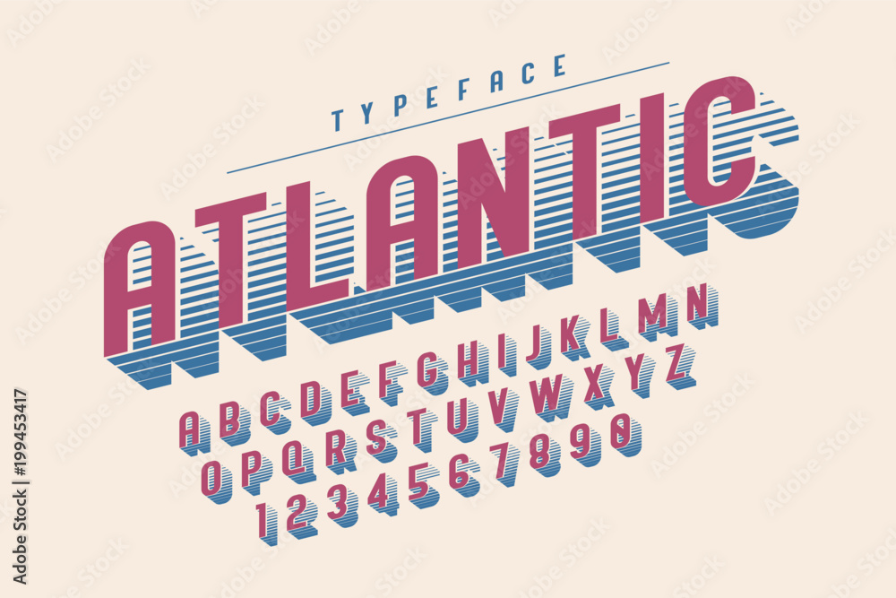 Poster condensed retro display font design, alphabet, character set