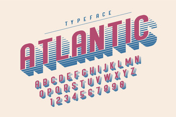 Condensed retro display font design, alphabet, character set © Aleksandr