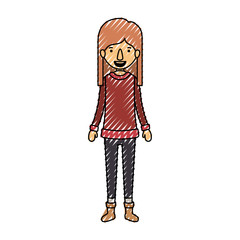 young woman with winter clothes