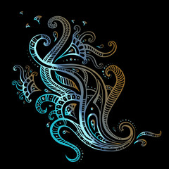 Paisley background. Hand Drawn ornament. Vector illustration