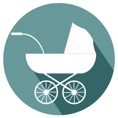 Baby Stroller flat design icon vector eps 10