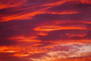 Beautiful fiery sunset sky as background