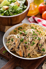 Chicken marsala with pasta