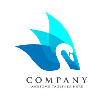 creative and elegant swan logo vector bird logo design