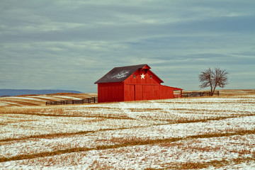 Red Barn in Winter © Bernard