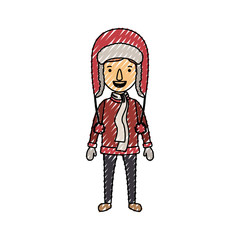 little boy with winter clothes character